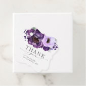 Paarse bloemenelegante bruiloft dank u bedankjes labels (In situ)