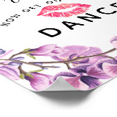 paarse bloemenfoliën Dames BATHROOM trouwbord Poster (Hoek)