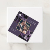  Paarse Bloemenfoto Save the Date Bedankjes Labels (In situ)