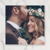  Paarse Bloemenfoto Save the Date Bedankjes Labels (Achterkant)