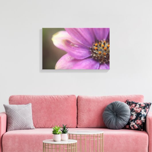 Paarse bloemenfotografie canvas afdruk (Insitu (Woonkamer))