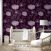 Paarse bloemenglitterpatroon