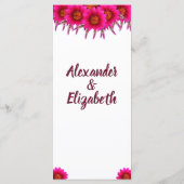 Paarse Bloemengroen Bruiloft Receptie Menu (Achterkant)