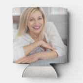 Paarse bloemengroene blaadjes 50e verjaardag Foto Blikjeskoeler (Achterkant)