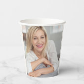 Paarse bloemengroene blaadjes 50e verjaardag Foto Papieren Bekers (Achterkant)