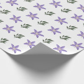  Paarse bloemengroene bladeren Boho Cadeaupapier (Hoek)