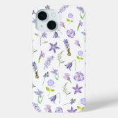 Paarse bloemengroene bladeren Boho Case-Mate iPhone Case (Achterkant)