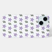 Paarse bloemengroene bladeren Boho Case-Mate iPhone Case (Achterkant (horizontaal))
