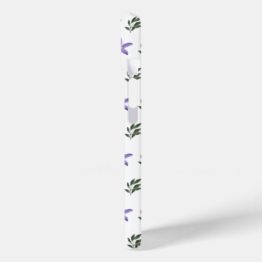  Paarse bloemengroene bladeren Boho Case-Mate iPhone Case (Achterkant / Links)