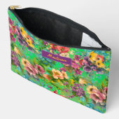 paarse bloemengroene patroonmonogram etui (Open)