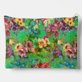 paarse bloemengroene patroonmonogram etui (Achterkant)