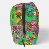 paarse bloemengroene patroonmonogram toilettasje (Rechts)