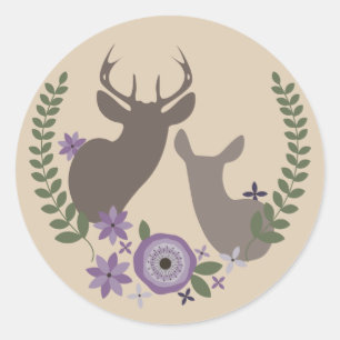 Paarse bloemenhert Sticker