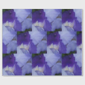 Paarse bloemeniris glanzend inpakpapier (Vlak)