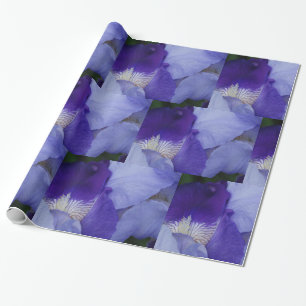 Paarse bloemeniris glanzend inpakpapier