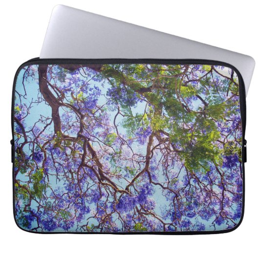 Paarse bloemenjakaranda Tree Art, Laptop Sleeve (Voorkant)