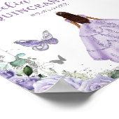 Paarse bloemenjurk Quinceañera Silver Poster (Hoek)