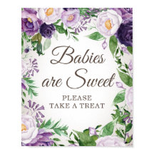 Paarse bloemenkinderfeestje Baby's zijn lief. Neem
