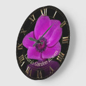 Paarse bloemenkoele tuin grote klok (Hoek)