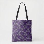  Paarse bloemenkorven Tote Bag (Voorkant)