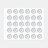 Paarse Bloemenkrans Aangepaste Naam School Labels (Vel)