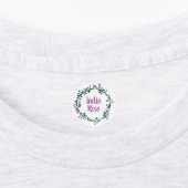 Paarse Bloemenkrans Aangepaste Naam School Labels (Aangebracht)