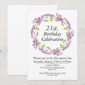 Paarse bloemenkrans Boho  21st Kaart (Voorkant / Achterkant)