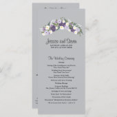 Paarse bloemenkrans | ceremonieprogramma programmakaart (Voorkant / Achterkant)