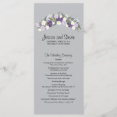 Paarse bloemenkrans | ceremonieprogramma programmakaart (Voorkant)