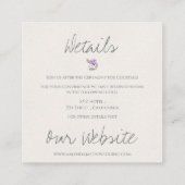 Paarse bloemenkrans van wilde bloemen Trouwdetails Informatiekaartje (Achterkant)