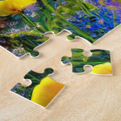 Paarse Bloemenkunst Gemakkelijke Hersenen Kunst Pu Legpuzzel (Zijkant)