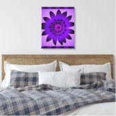 Paarse bloemenkunst - omcirkeld canvas afdruk (Insitu (Slaapkamer))