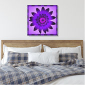 Paarse bloemenkunst - omcirkeld canvas afdruk (Insitu (Slaapkamer))
