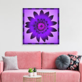 Paarse bloemenkunst - omcirkeld canvas afdruk (Insitu (Woonkamer))