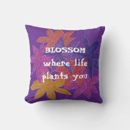 Paarse Bloemenkussen, Kleurrijk Bloemen Kussen