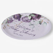 Paarse bloemenlavendel Elegant Baby shower Papieren Bordje (Gekanteld)