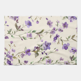  paarse bloemenlavendel theedoek