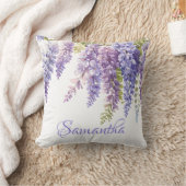 Paarse bloemenlavendel waterverf lila wisteria kussen (Deken)