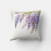 Paarse bloemenlavendel waterverf lila wisteria kussen (Achterkant)