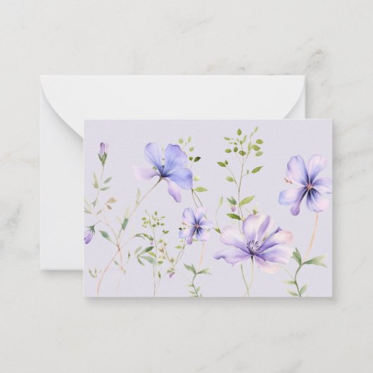 Paarse Bloemenlelie Sympathie Dank u kaart Notitiekaartje (Achterkant)