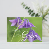 Paarse bloemenleraar waardering einde van het jaar bedankkaart (Staand voorkant)
