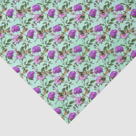 Paarse Bloemenlibel Tissuepapier (Detail)