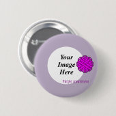 Paarse bloemenlint Sjabloon Ronde Button 5,7 Cm (Voorkant /achterkant)