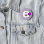 Paarse bloemenlint Sjabloon Ronde Button 5,7 Cm (In situ)