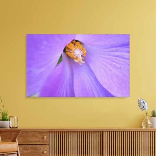 Paarse bloemenmacro close-up fotografie muurkunst canvas afdruk (Insitu (Woonkamer))