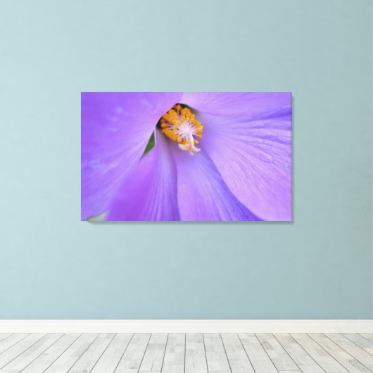 Paarse bloemenmacro close-up fotografie muurkunst canvas afdruk (Insitu (Houten vloer))