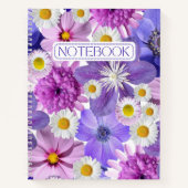 Paarse bloemenmadeliefjes notitieboek (Voorkant)