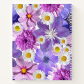 Paarse bloemenmadeliefjes notitieboek (Achterkant)