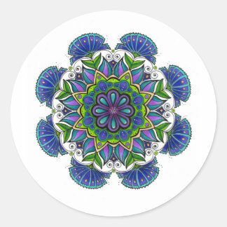 Paarse bloemenmandala Sticker