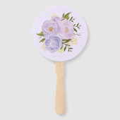 Paarse Bloemenolifant Baby shower Verjaardag Handwaaier (Achterkant)